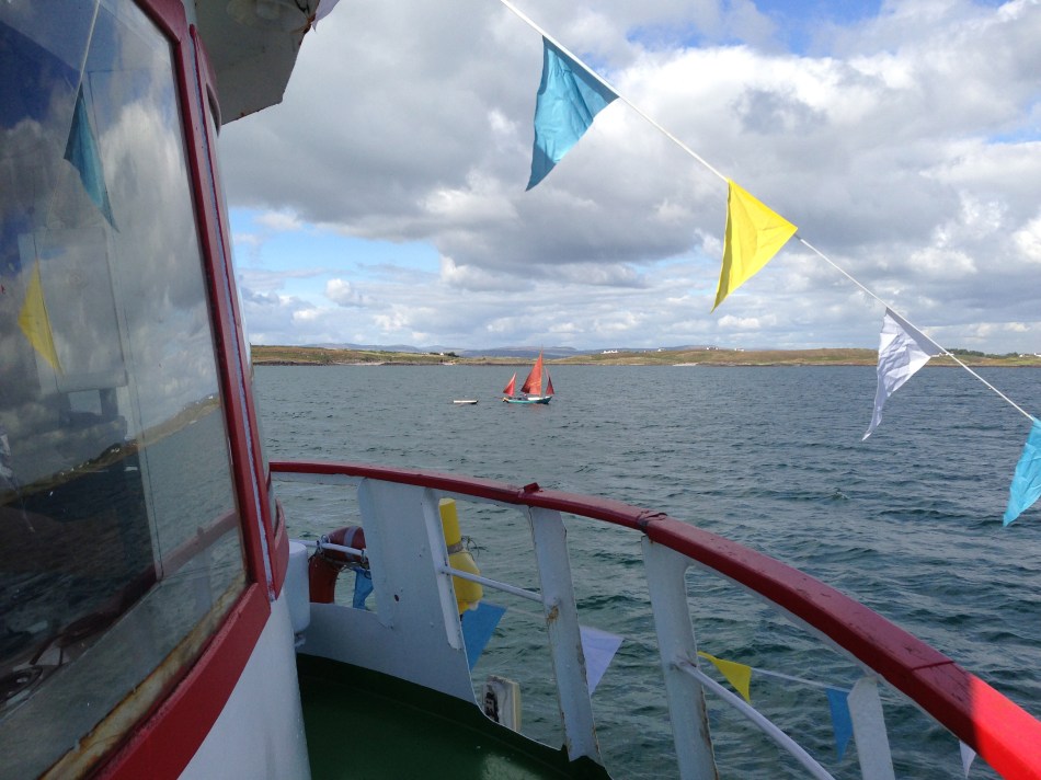 A traditional Hare island lobster boat - sailing past Hare Island