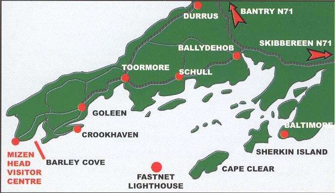 Map of Mizen and Goleen