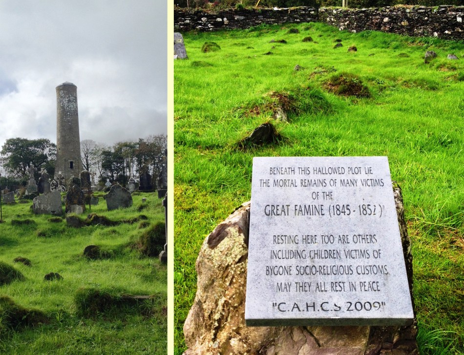 An 11th century round tower watches over the wandering souls