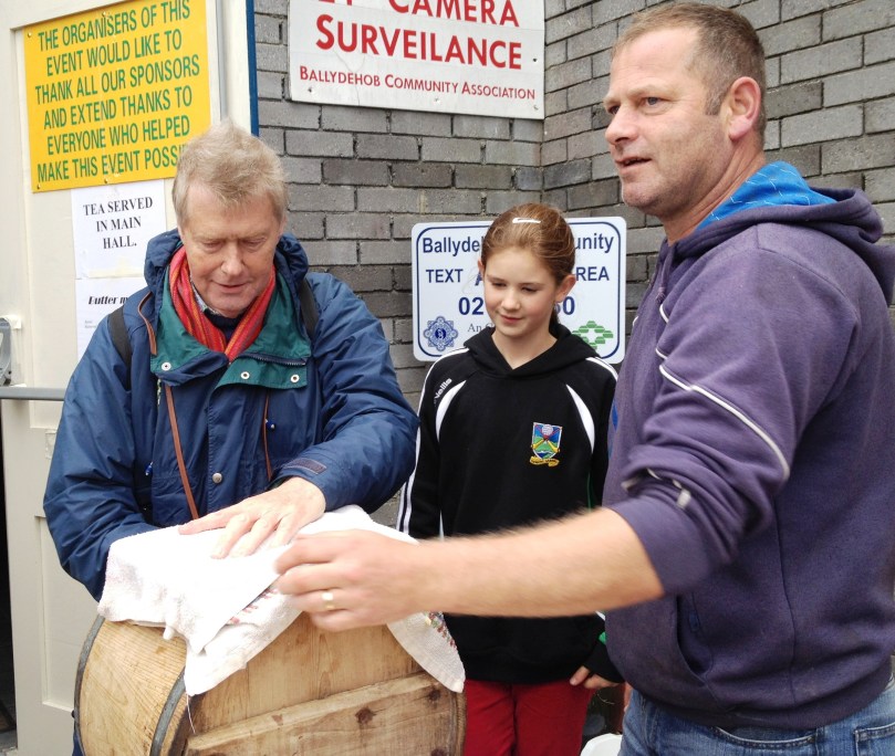 Robert take a turn, supervised by Kevin and young butter maker