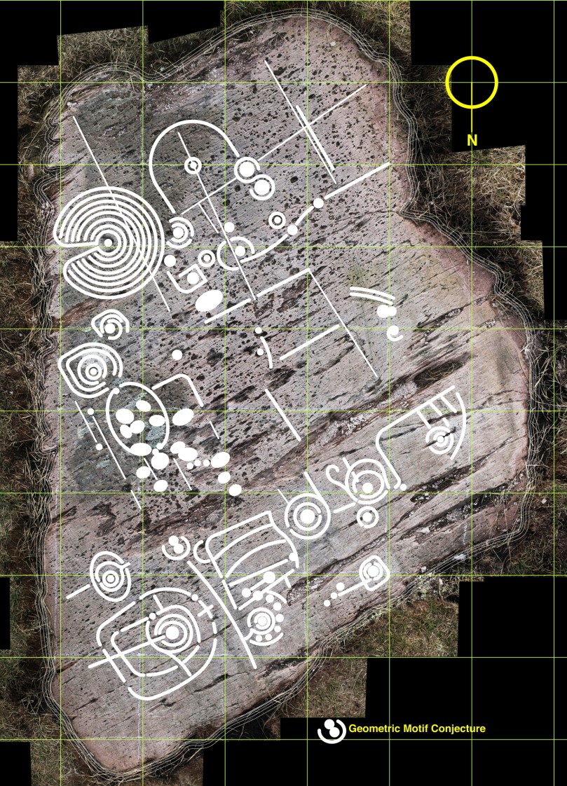 Whimsy - a conjectural geometric redrawing of the motifs at Derreennaclogh