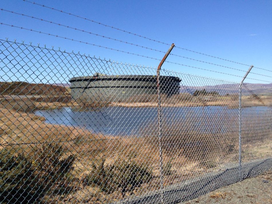 The oil tanks at the west end of the Island