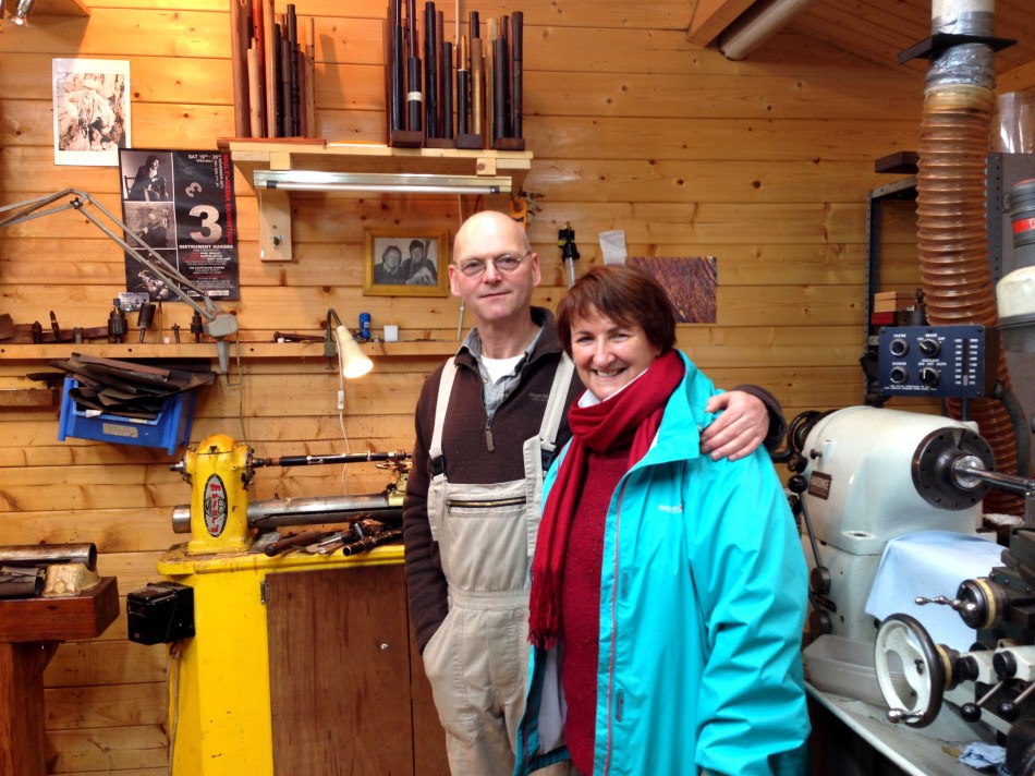 Friends from school: Clare flutemaker Martin Doyle with Finola