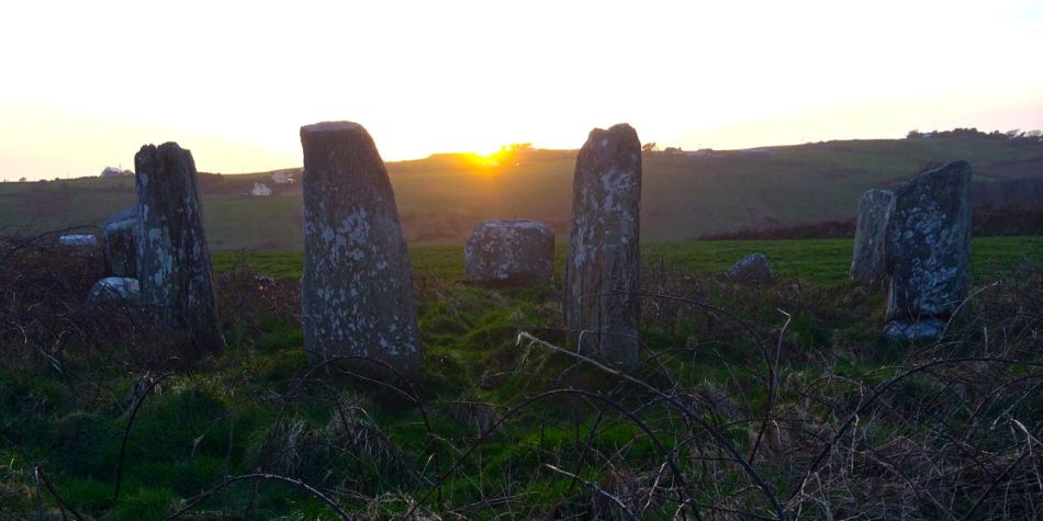 Sunset over the recumbent, Spring Equinox 2014