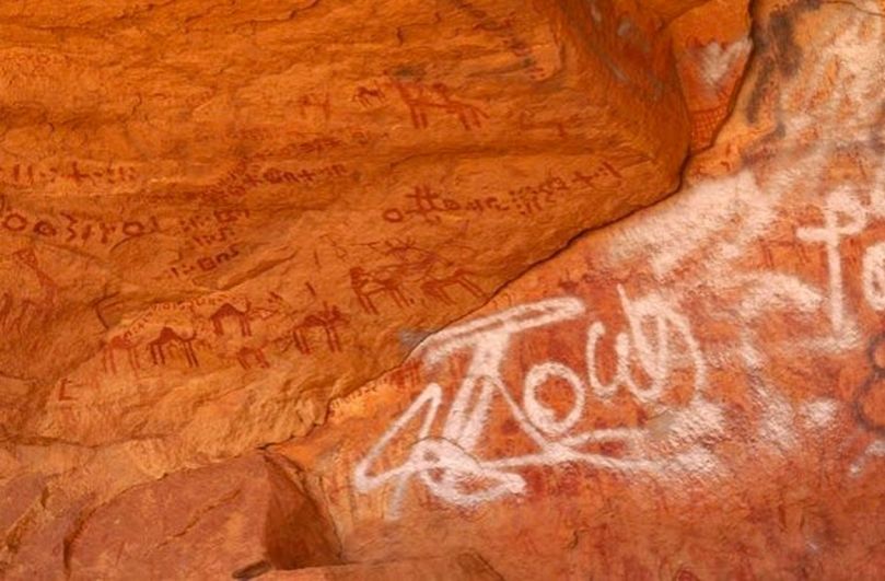 Vandalism to rock art in Libya