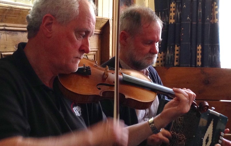 Maestros Matt Cranitch and Jackie Daly playing in Ballydehob