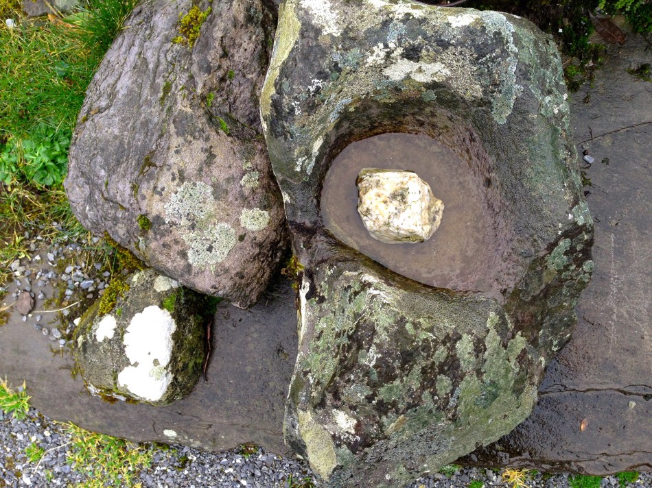 Bullaun at St Gobnait's Grave, Ballyvourney