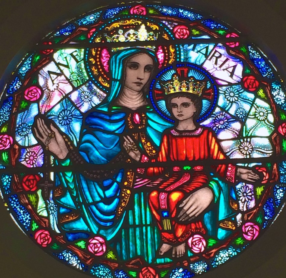 Holy Rosary Church at Aughadown, window detail