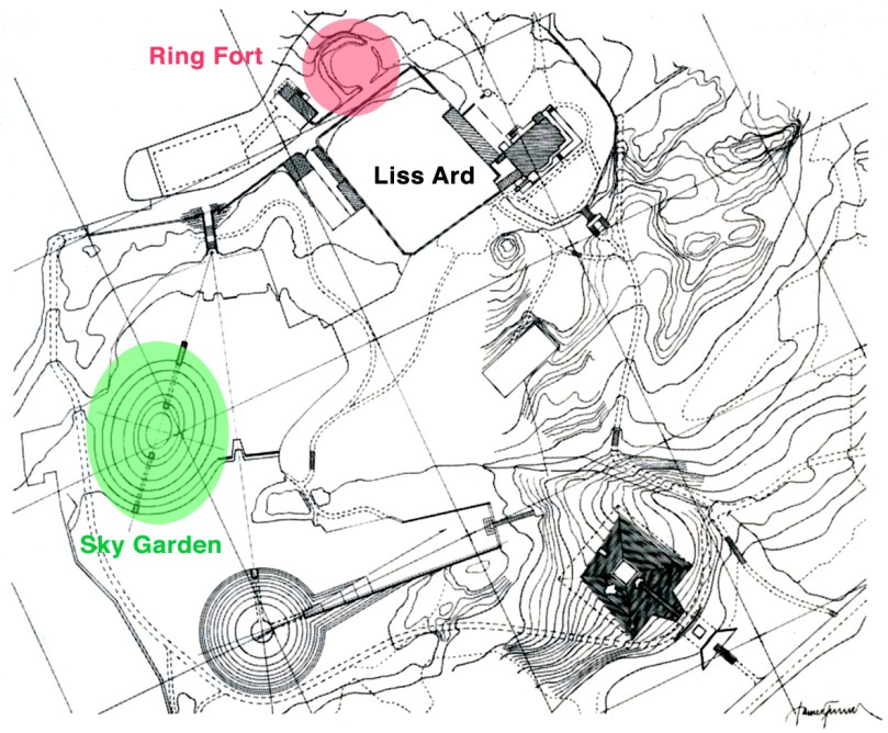 James Turrell's concept drawing for the Liss Ard project, showing Ring Fort and Sky Garden