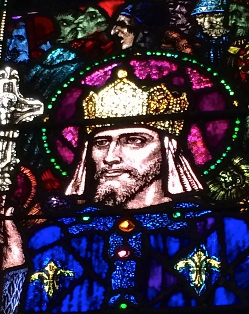 St Louis: detail of Harry Clarke window in St Barrahanes, Castletownshend