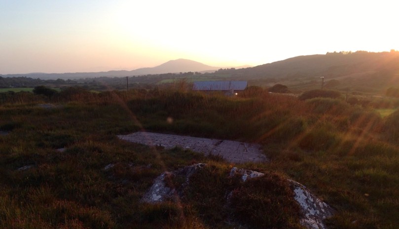 Mount Gabriel clearly visible from the Derreennaclogh stones
