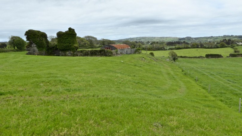 Aghadown Fortified house occupies high ground with a commanding view