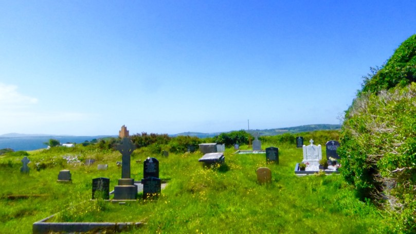 The Medieval church, with Kilcoe Castle in the background.