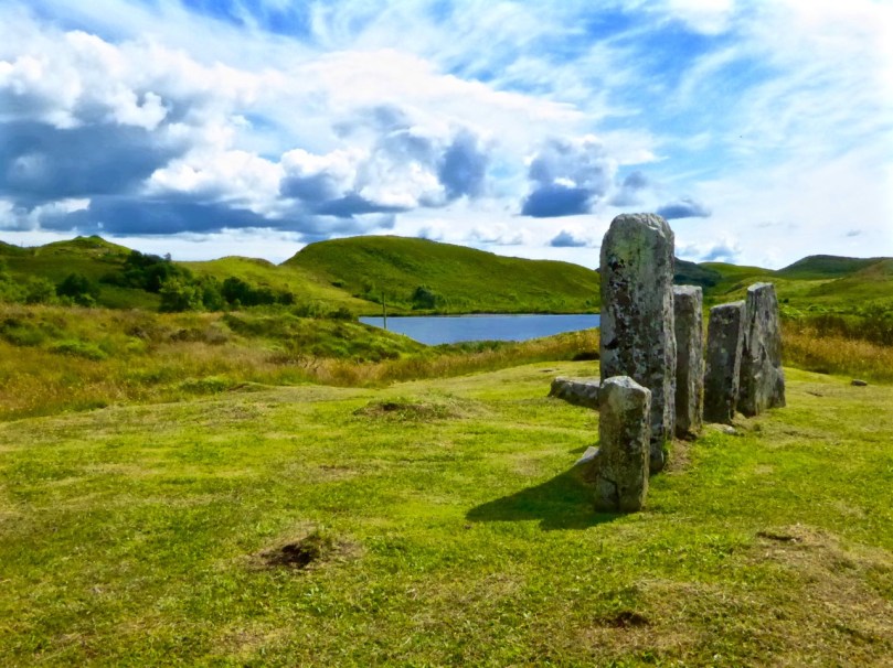 Maughanasilly Stone row. Note the row forms a slight arc