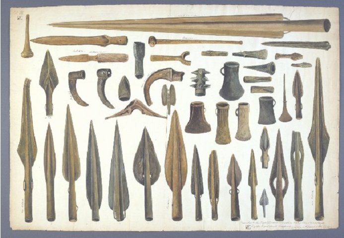 1843 drawing danish implements