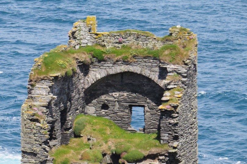 Dún an Óir, or the Fort of Gold, on Cape Clear Island. The wall walk can be clearly seen