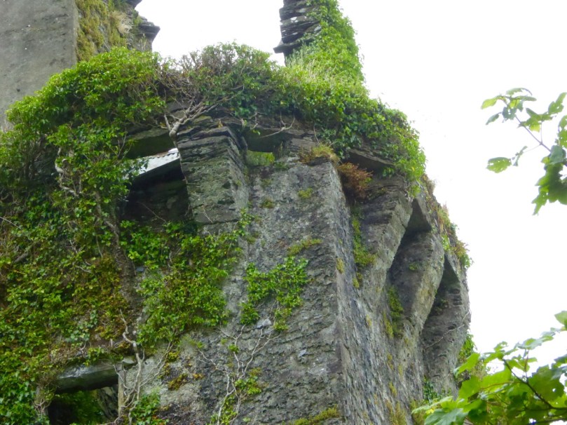 Corner machicolation, or bartizan, at Tocher Castle, north of Dunmanway