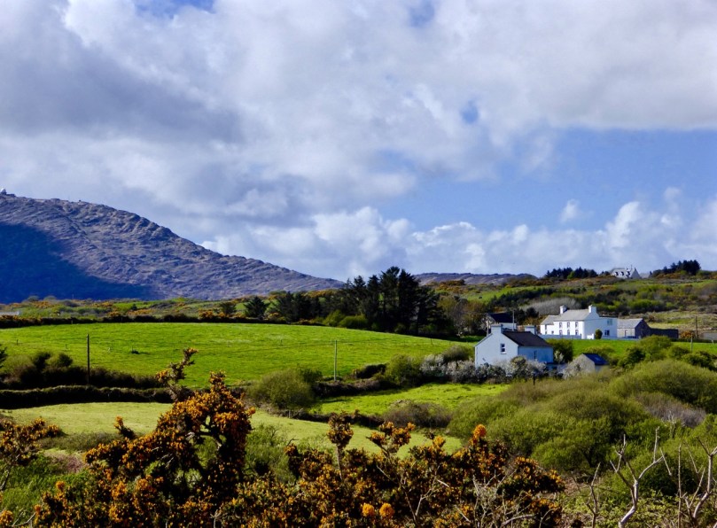Farmhouses in the shadow of Mount Gabriel