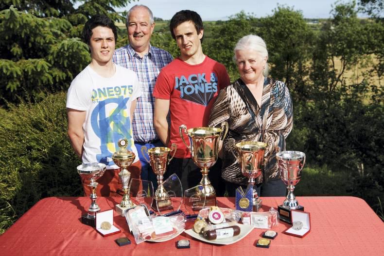 The Allshire Family with awards for their food products. Avril, William and the two boys are totally involved in all aspects of the business