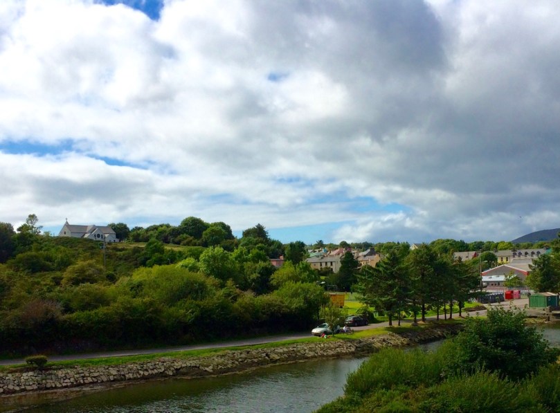 Ballydehob showing church on hill