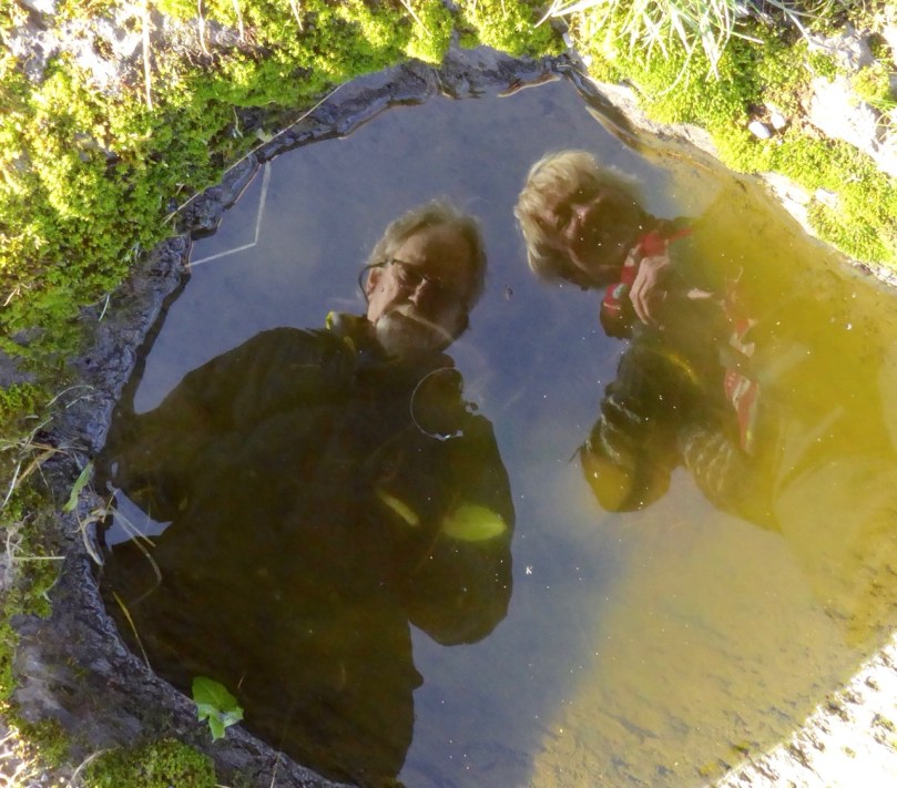 Peter and Amanda in a holy well