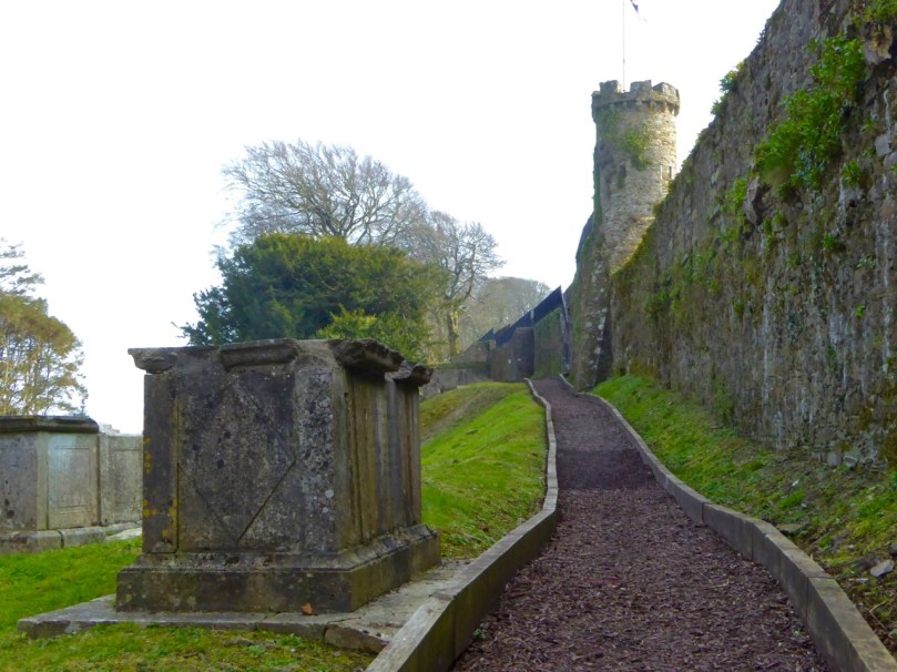 Walls above graveyard