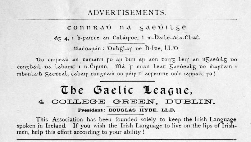 Gealic league advert