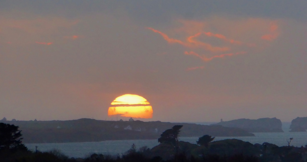 Sun sets over Long Island