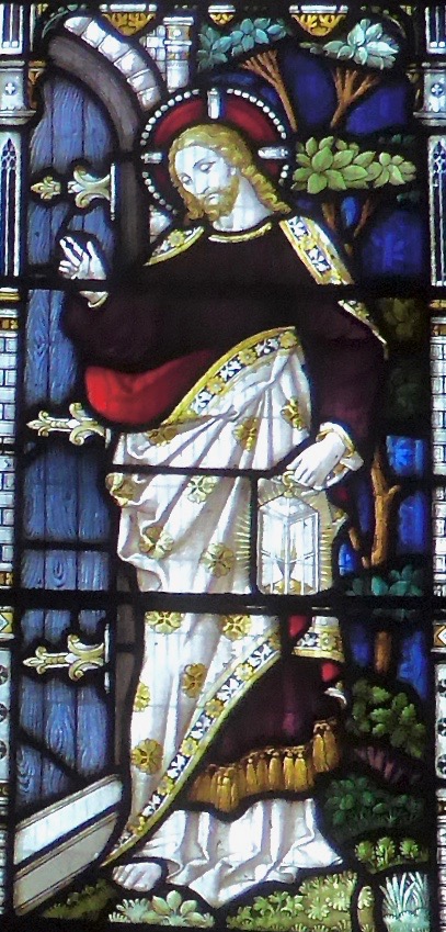 Timoleague Good Shephard and Light of the World, 1890 Clayton and Bell Detail